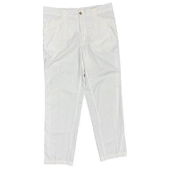 Pal Zileri Chinos White Cotton Pants Tech Lightweight Italy 32x31 - Picture 1 of 10